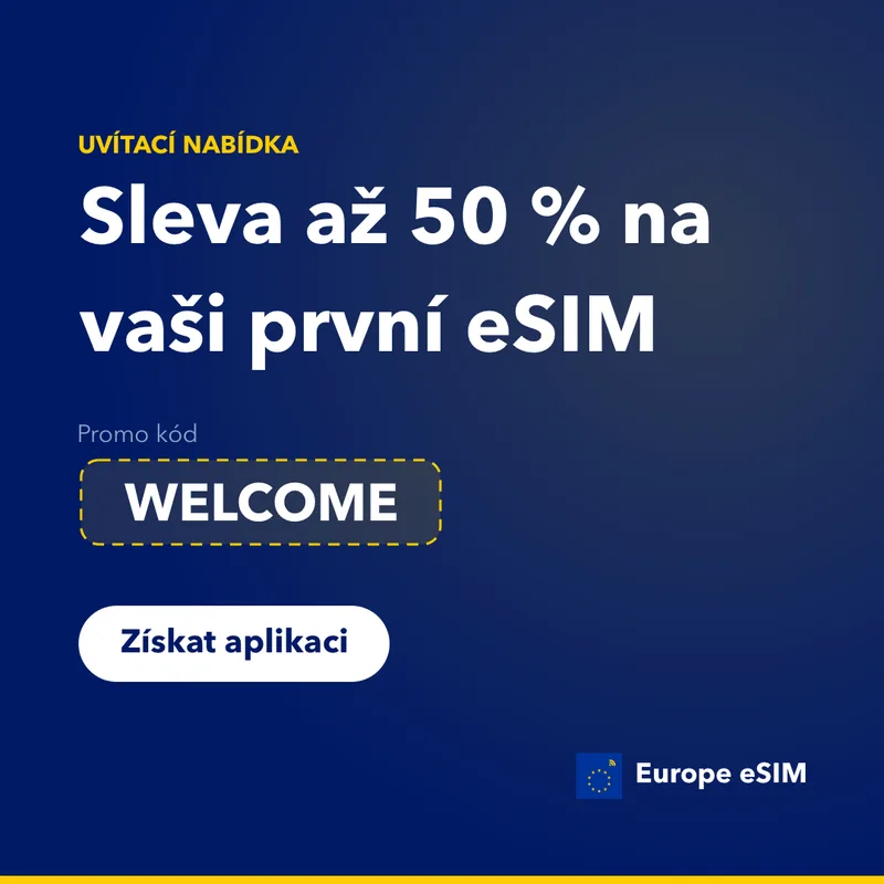 Promo kód Europe eSIM — sleva 15 % na první tarif