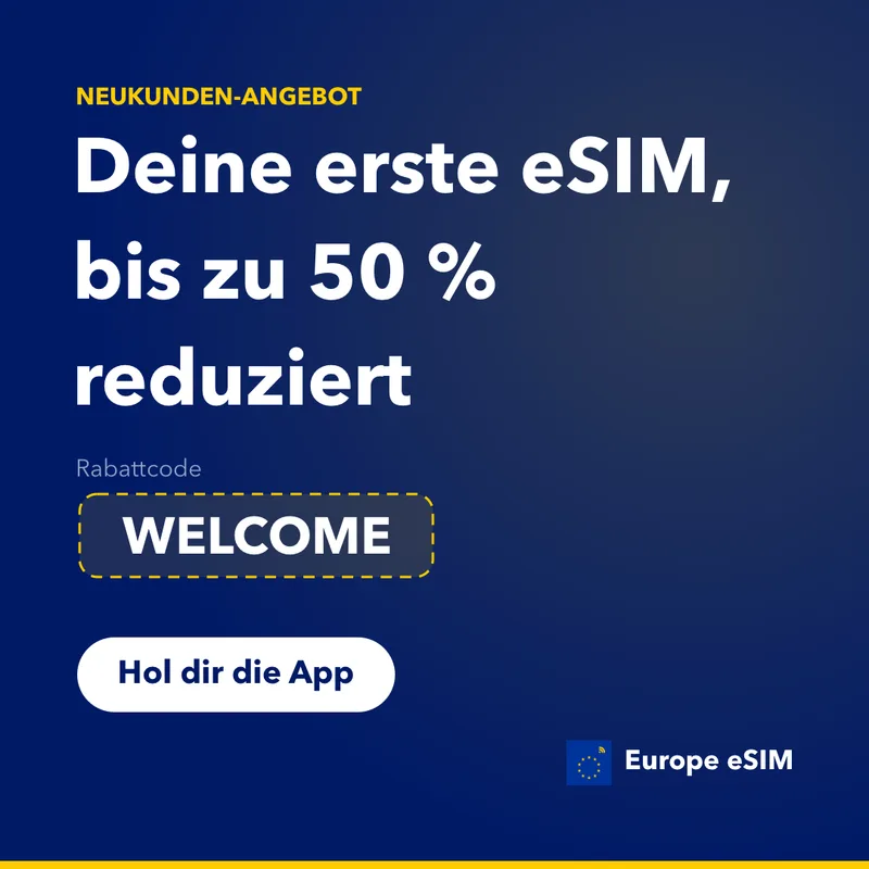 Europe eSIM Promo-Code — 15 % auf den ersten Tarif sparen