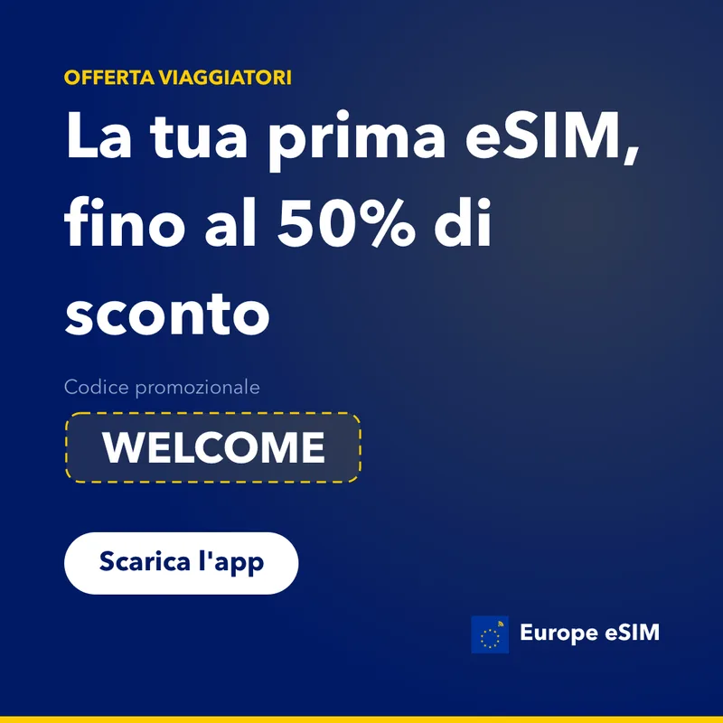 Codice promo Europe eSIM — 15% sul tuo primo piano