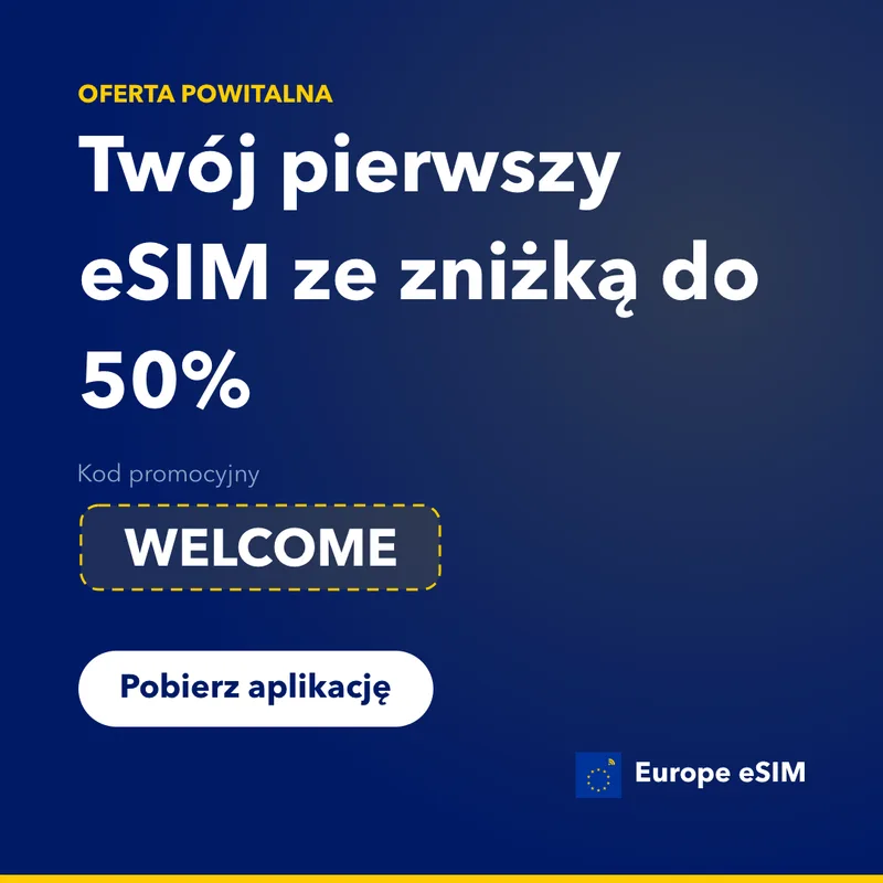 Kod promocyjny Europe eSIM — 15% zniżki na pierwszy pakiet