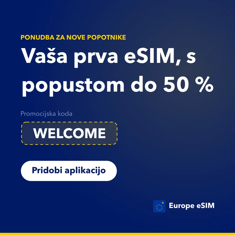 Europe eSIM promocijska koda — prihranite 15 % na prvi paket