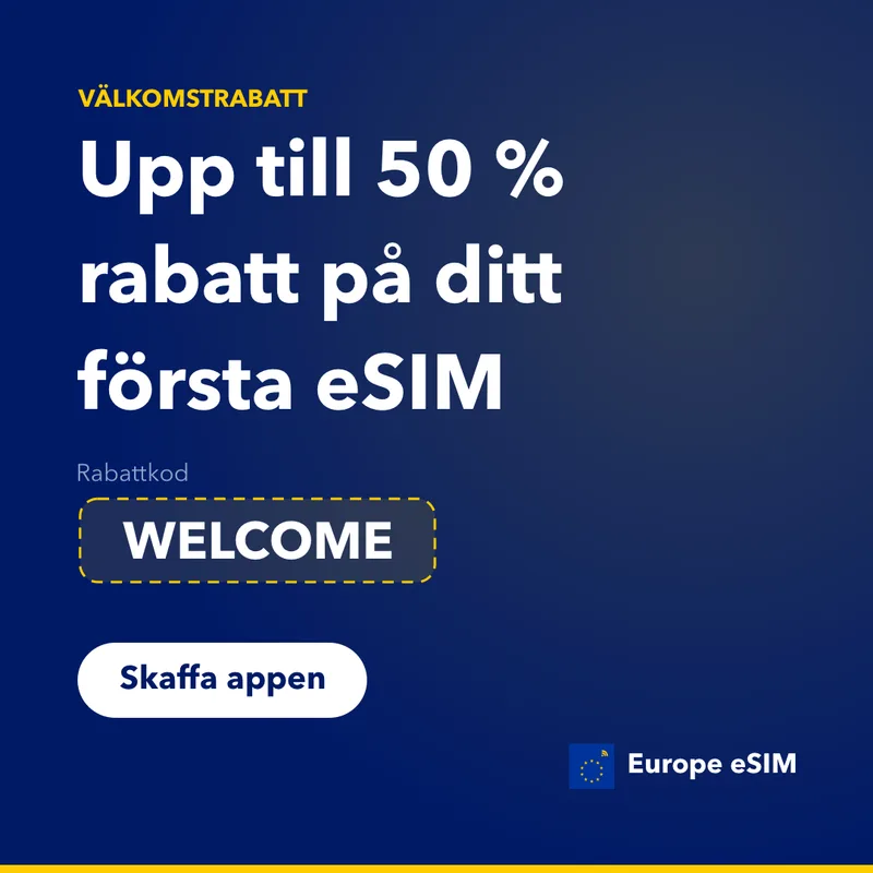 Europe eSIM rabattkod — spara 15 % på ditt första paket