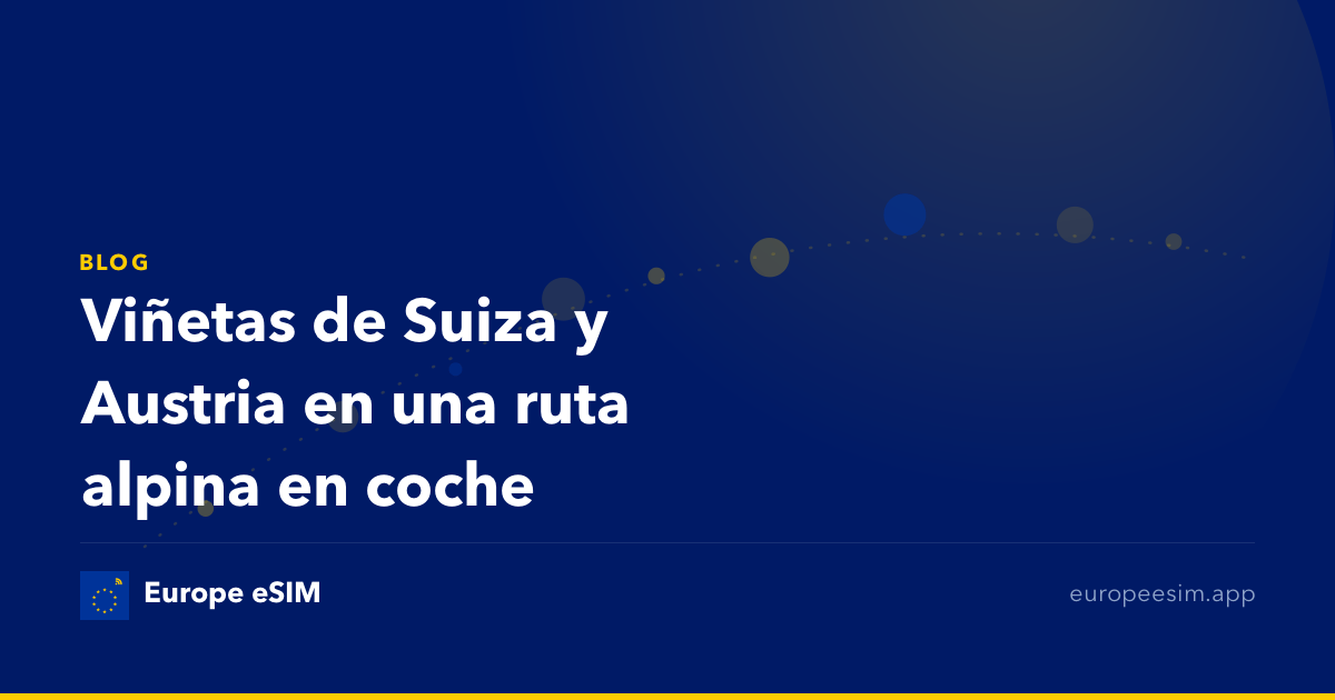 Viñetas de Suiza y Austria en una ruta alpina en coche