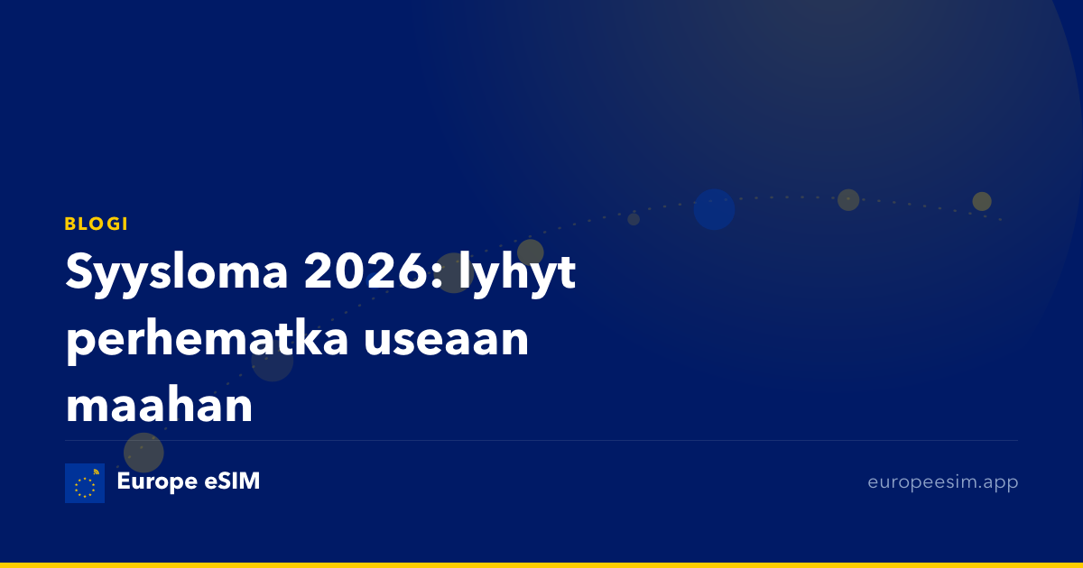 Syysloma 2026: lyhyt perhematka useaan maahan