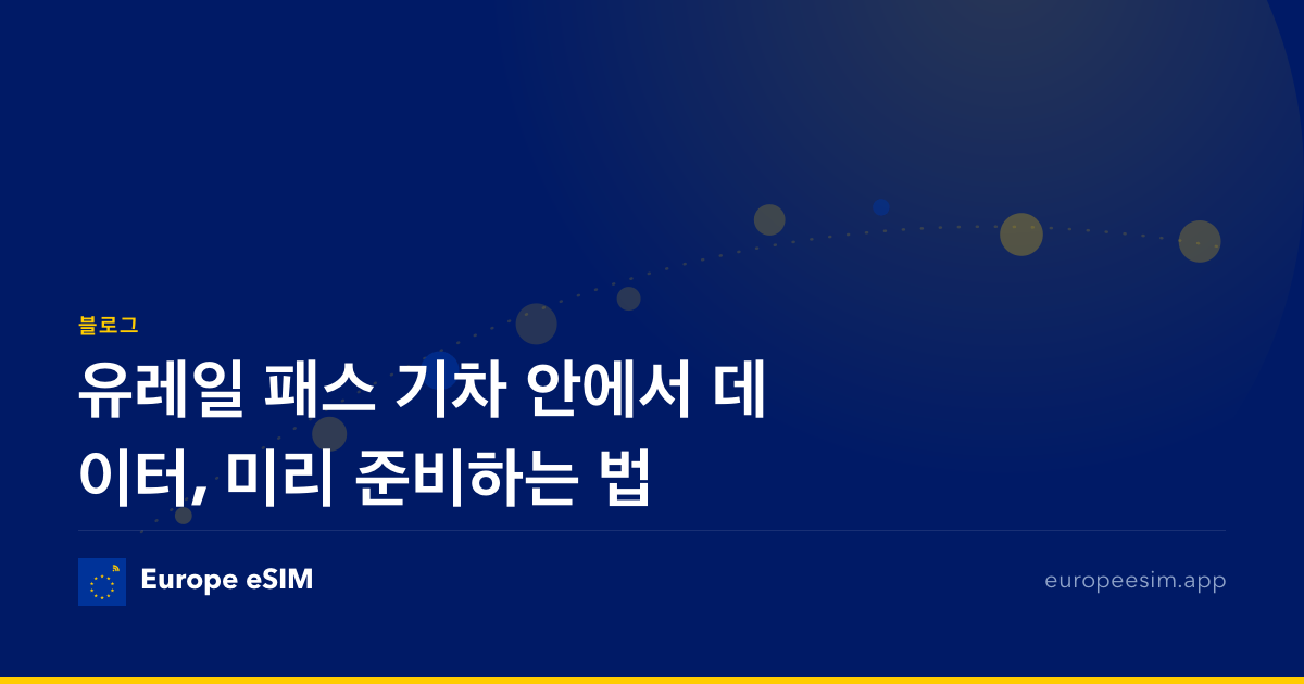 유레일 패스 기차 안에서 데이터, 미리 준비하는 법
