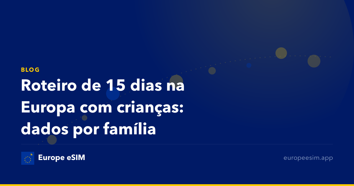 Roteiro de 15 dias na Europa com crianças: dados por família