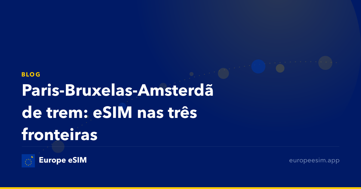 Paris-Bruxelas-Amsterdã de trem: eSIM nas três fronteiras